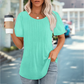 🔥Last Day Sale 50%🔥Women's Short Sleeve Pleated Dressy Casual Scooped Neck Tops
