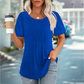 🔥Last Day Sale 50%🔥Women's Short Sleeve Pleated Dressy Casual Scooped Neck Tops