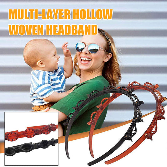 🔥Buy 1 get 1 free - each only ￡3.49!!🔥Multi-layer Hollow Woven Headband