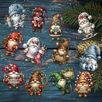 🎄2024 Early Christmas Sale-48% OFF🎁Wooden Dwarf Christmas Tree Ornaments Set (12pcs)