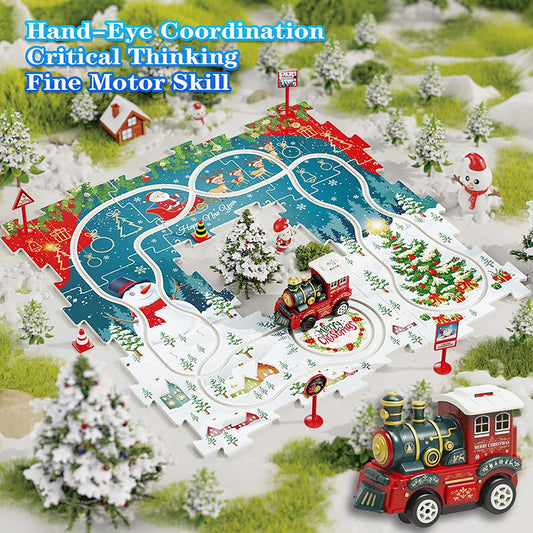 🔥BLACK FRIDAY HOT SALE 49% OFF🔥Christmas Puzzle Racer Kids Car Track Set