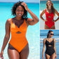🏖️Last Day Special Sale 49% OFF🩱Women's Solid Ribbed Cutout-Front Shaping Swimsuit👙