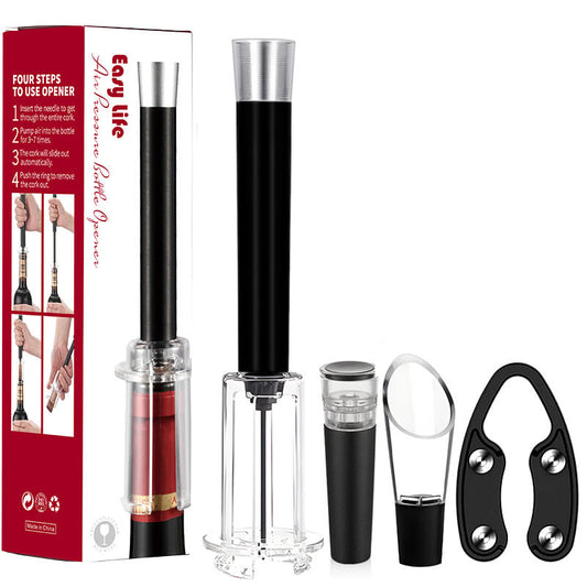 🔥LAST DAY SALE 75% OFF🔥Air Pump Cork Remover Wine Bottle Opener Set