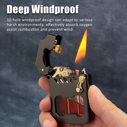 Cyber Mech Transparent Chamber Semi-automatic Kerosene Lighter