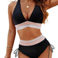 💖2025 Summer Sale 49% OFF👙High Waisted Tummy Control Color Block Bikini Sets