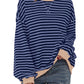 🔥Promotion 49% OFF😲-Women's Oversized Striped Long Sleeve Pullover (Buy 2 Free Shipping)