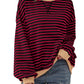 🔥Promotion 49% OFF😲-Women's Oversized Striped Long Sleeve Pullover (Buy 2 Free Shipping)