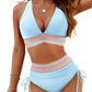 💖2025 Summer Sale 49% OFF👙High Waisted Tummy Control Color Block Bikini Sets