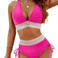 💖2025 Summer Sale 49% OFF👙High Waisted Tummy Control Color Block Bikini Sets