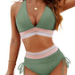 💖2025 Summer Sale 49% OFF👙High Waisted Tummy Control Color Block Bikini Sets