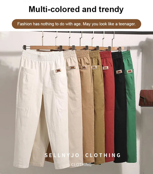 👖Hot Sale 49% OFF🔥Women's Elastic Waist Cotton Trousers✈️Free Shipping