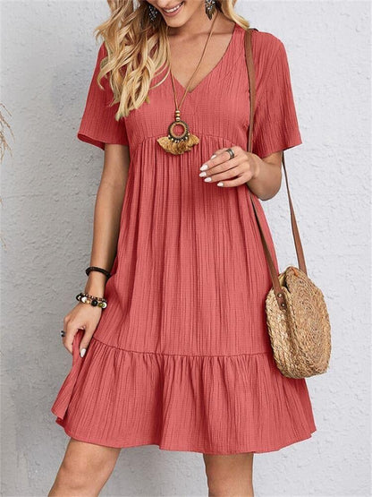 🎁Hot Sale 49% OFF⏳ Retro V-neck Loose Casual Dress💥BUY 2 GET FREE SHIPPING💥