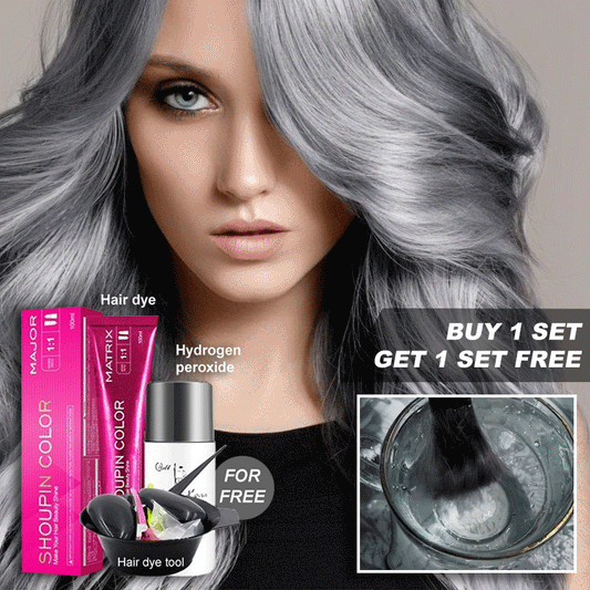 【BUY 1 GET 1 FREE】Damage-Free Permanent Hair Color Dye Set（Tea grey）