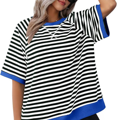 🔥2024 Summer Sale 49% OFF💥Women's Oversize Striped T-Shirts