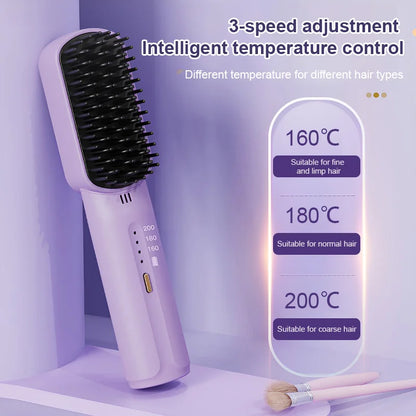 💞This Week's Special Price £16.99💞Negative ions do not hurt hair-Portable cordless mini hair straightening comb