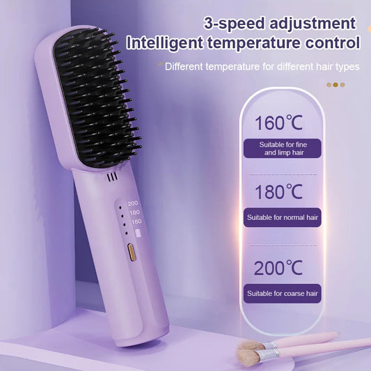 💞This Week's Special Price £16.99💞Negative ions do not hurt hair-Portable cordless mini hair straightening comb