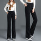 💝Best Gift for Her💝 Women's Versatile Simple Stretch Elastic Waist Loose Wide Leg Pants-padded with fleece