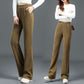 💝Best Gift for Her💝 Women's Versatile Simple Stretch Elastic Waist Loose Wide Leg Pants-padded with fleece