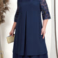 🎁Limited time 49% OFF⏳Women's Embroidered Chiffon Splicing Round Neck Dress