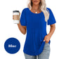 🔥Last Day Sale 50%🔥Women's Short Sleeve Pleated Dressy Casual Scooped Neck Tops