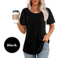 🔥Last Day Sale 50%🔥Women's Short Sleeve Pleated Dressy Casual Scooped Neck Tops