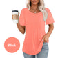 🔥Last Day Sale 50%🔥Women's Short Sleeve Pleated Dressy Casual Scooped Neck Tops