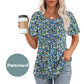 🔥Last Day Sale 50%🔥Women's Short Sleeve Pleated Dressy Casual Scooped Neck Tops