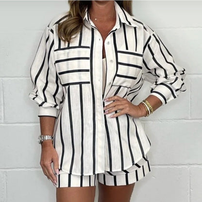 💖Limited Sale 50% OFF💖Women's Summer Casual Stripe 2-Piece Set