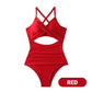 🏖️Last Day Special Sale 49% OFF🩱Women's Solid Ribbed Cutout-Front Shaping Swimsuit👙