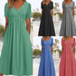 🔥Buy 2 get 10% off🔥Women’s V-Neck Short Sleeve Long Dresses – Elegant & Comfortable!