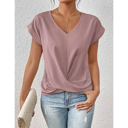 💥Last Day Sale Only ￡9.99!!!👚Casual Short Sleeve Elegant V-neck Twist Tee