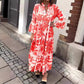 💖Mother's Day Hot Sale 50% OFF🌸 Bohemian printed V-Neck maxi dress